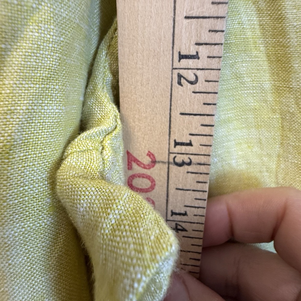 Tahari 100% Linen Pants Womens Large Wide Leg Pockets Elastic Waist Bright Green - Picture 5 of 8